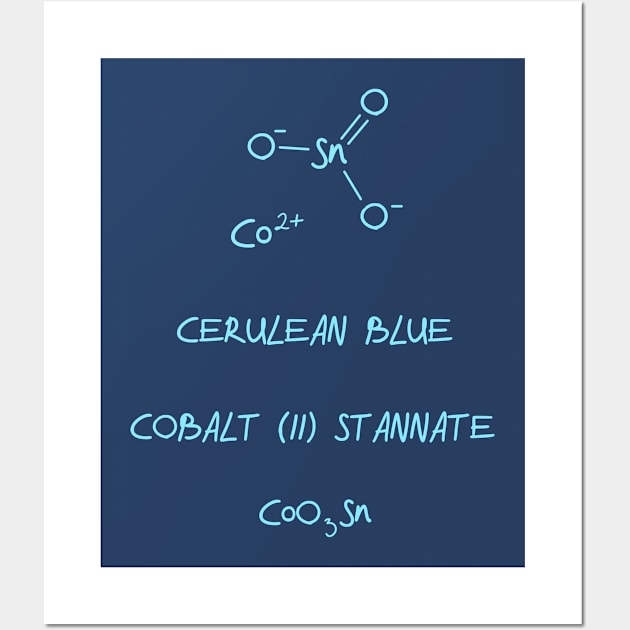 Pigment Molecules Cerulean Blue Wall Art by squidego